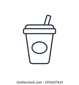 Coffee cup food delivery outline icon vector illustration design, this vector is suitable for icons, logos, illustrations, stickers, books, covers, etc.