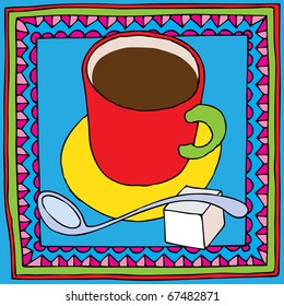coffee cup framed color