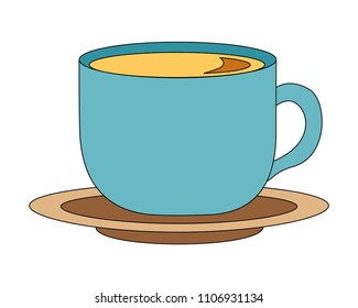 coffee cup fresh beverage on dish