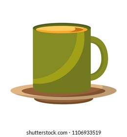 coffee cup fresh beverage on dish