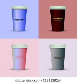 Coffee cup in fresh colors style.