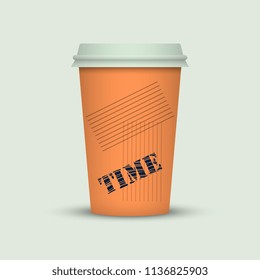 Coffee cup in fresh colors style.