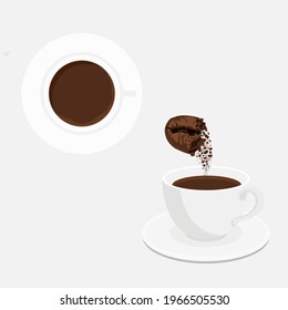 Coffee cup, Cup of Fresh Coffee. Vector Illustration.