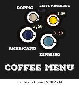 Coffee cup front. Coffee quotes. Hand written design. Chalkboard design. Blackboard lettering.