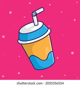Coffee cup. Fruit juice cup. Vector illustrator design. Cool drink cup logo or icon. Fully editable design.