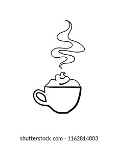 coffee cup full of coffee with cream. vector