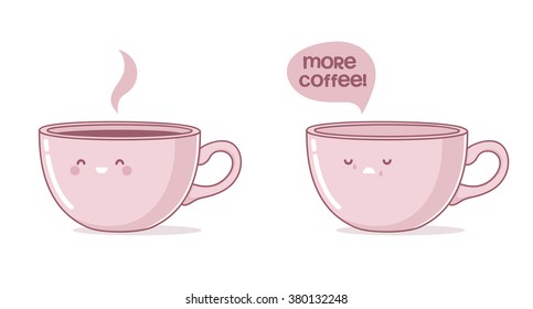 Coffee cup funny and sad more coffee color