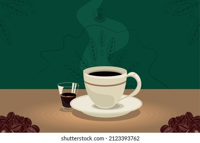 coffee cup and glass scene