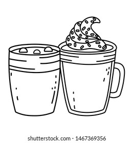 Coffee cup and glass vector design