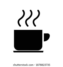 Coffee cup glyph icon. simple design editable. Design template vector