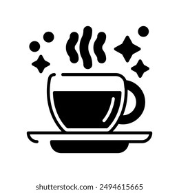 Coffee Cup Glyph Icon, Vector illustration