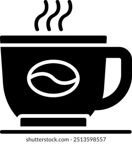 Coffee Cup Glyph Vector Icon Design