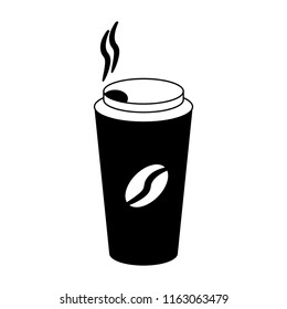 Coffee cup to go in black and white