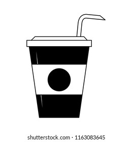 Coffee cup to go in black and white