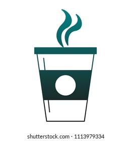 Coffee cup to go in blue lines