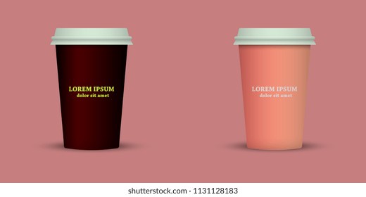 Coffee cup to go. coffee cups set collection