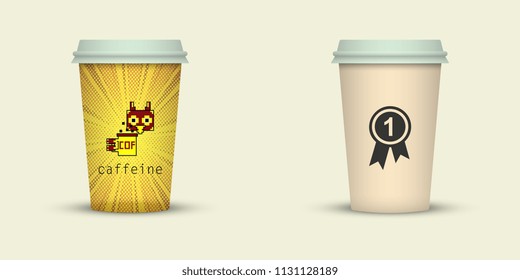 Coffee cup to go. coffee cups set collection