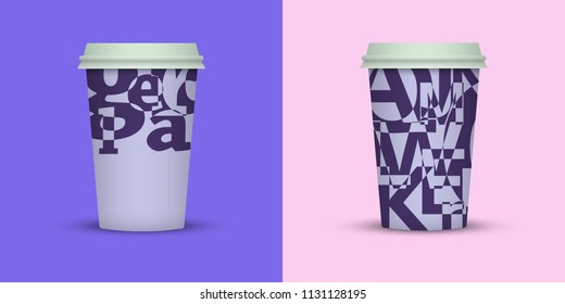 Coffee cup to go. coffee cups set collection