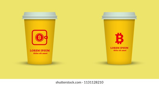 Coffee cup to go. coffee cups set collection