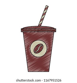 Coffee cup to go scribble