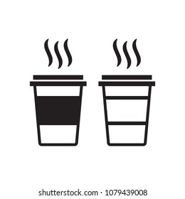 Coffee cup to go smoking vector icons
