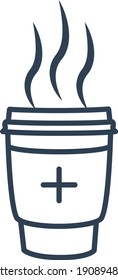 Coffee cup to go Vector icon,  Coffee to go stamp 