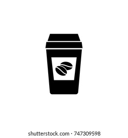 Coffee cup to go vector icon black