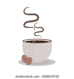 taza de café con icono aislado de grano
