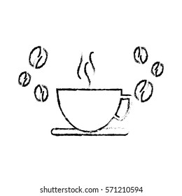 coffee cup and grains icon image vector illustration design 