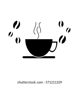 coffee cup and grains icon image vector illustration design 