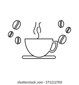 coffee cup and grains icon image vector illustration design 