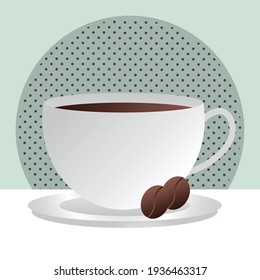 coffee cup grains on saucer