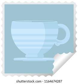 sello de pegatinas cuadradas gráficas para taza de café