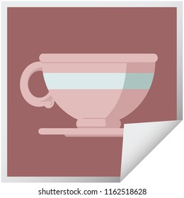 coffee cup graphic vector illustration square sticker