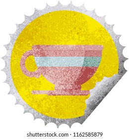 Kaffeebecher-Grafik, Vektorgrafik-Rundaufkleber