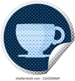 pegatina circular de ilustración vectorial gráfica de taza de café