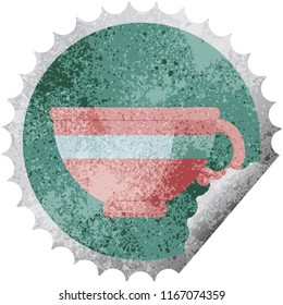coffee cup graphic vector illustration round sticker stamp