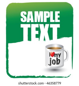 fondo verde de la taza de café