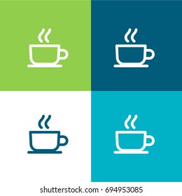 Coffee Cup green and blue material color minimal icon or logo design