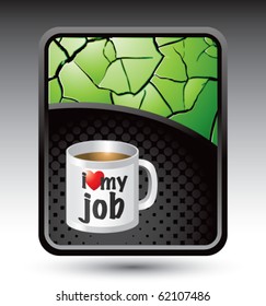 coffee cup green cracked backdrop