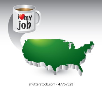 coffee cup green united states icon