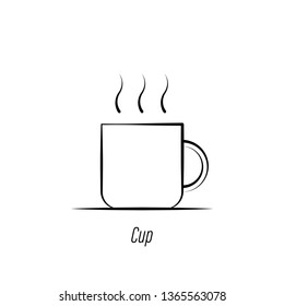 coffee cup hand draw icon. Element of coffee illustration icon. Signs and symbols can be used for web, logo, mobile app, UI, UX on white background