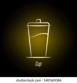 coffee cup hand draw neon icon. Element of coffee illustration icon. Signs and symbols can be used for web, logo, mobile app, UI, UX