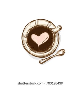 coffee cup hand drawing graphic object