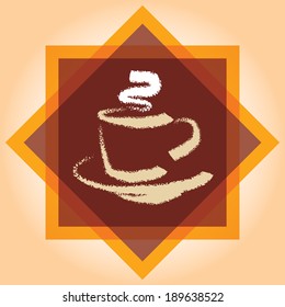Coffee cup hand drawing sketch - abstract illustration 