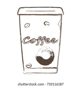 Coffee cup hand drawing vector. Coffee cup vector eps10 for cafe.