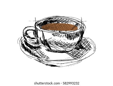 coffee cup hand drawn