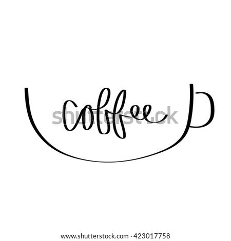 coffee in a cup hand drawn  