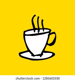 Coffee. Cup Hand Drawn. Cafe Illustration. Rough Sketch. Icon Vector. Eps 10.