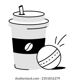 Coffee cup hand drawn icon design 